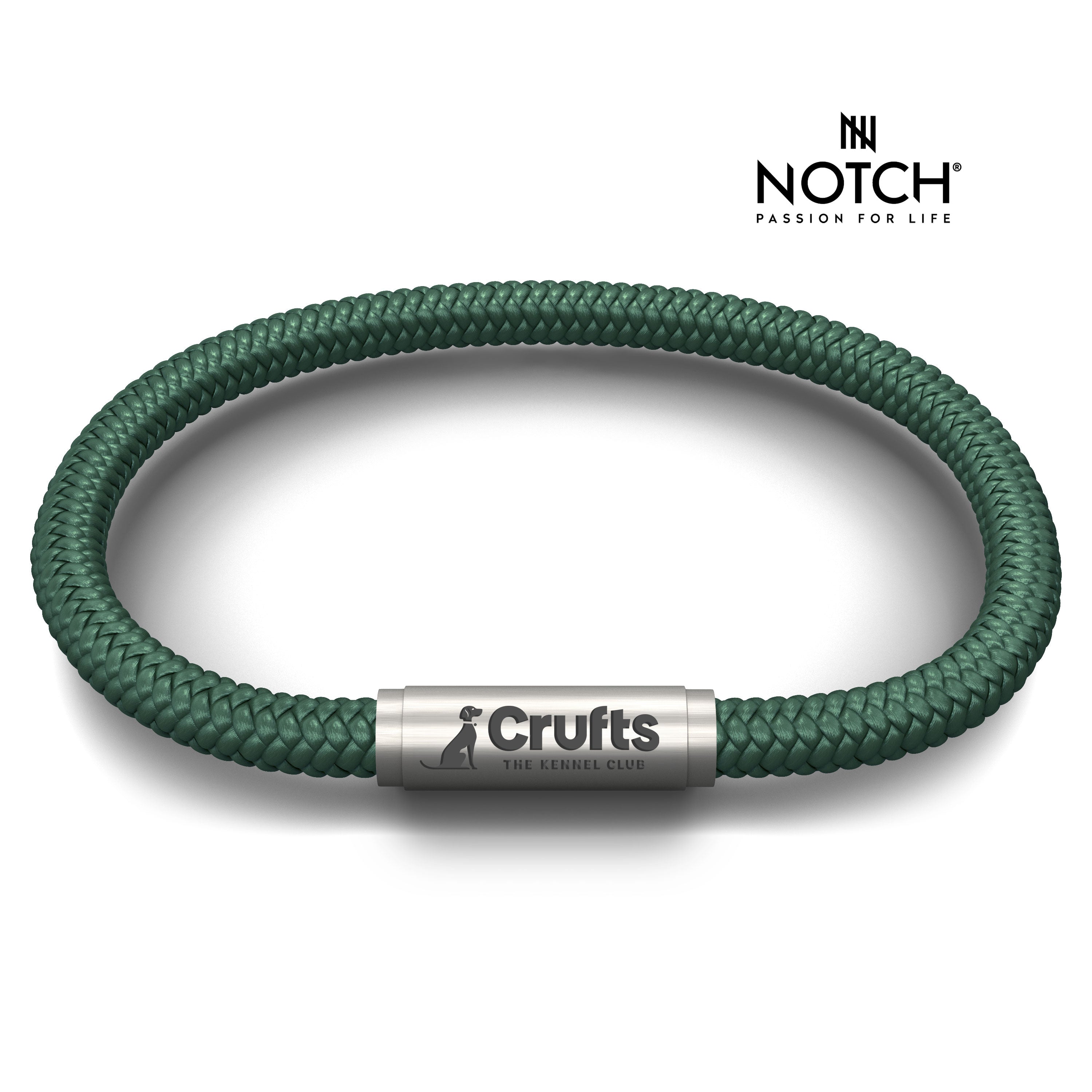 Crufts NOTCH Bracelet Green with Steel Clasp