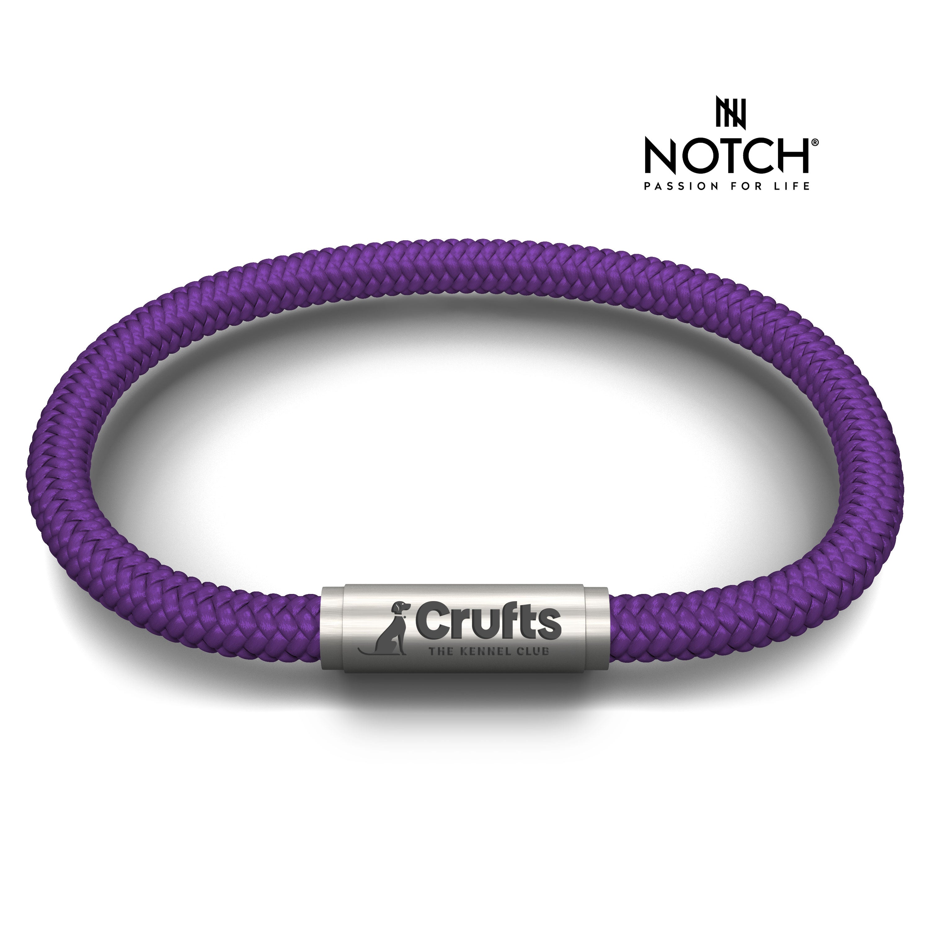 Crufts NOTCH Bracelet Purple with Steel Clasp
