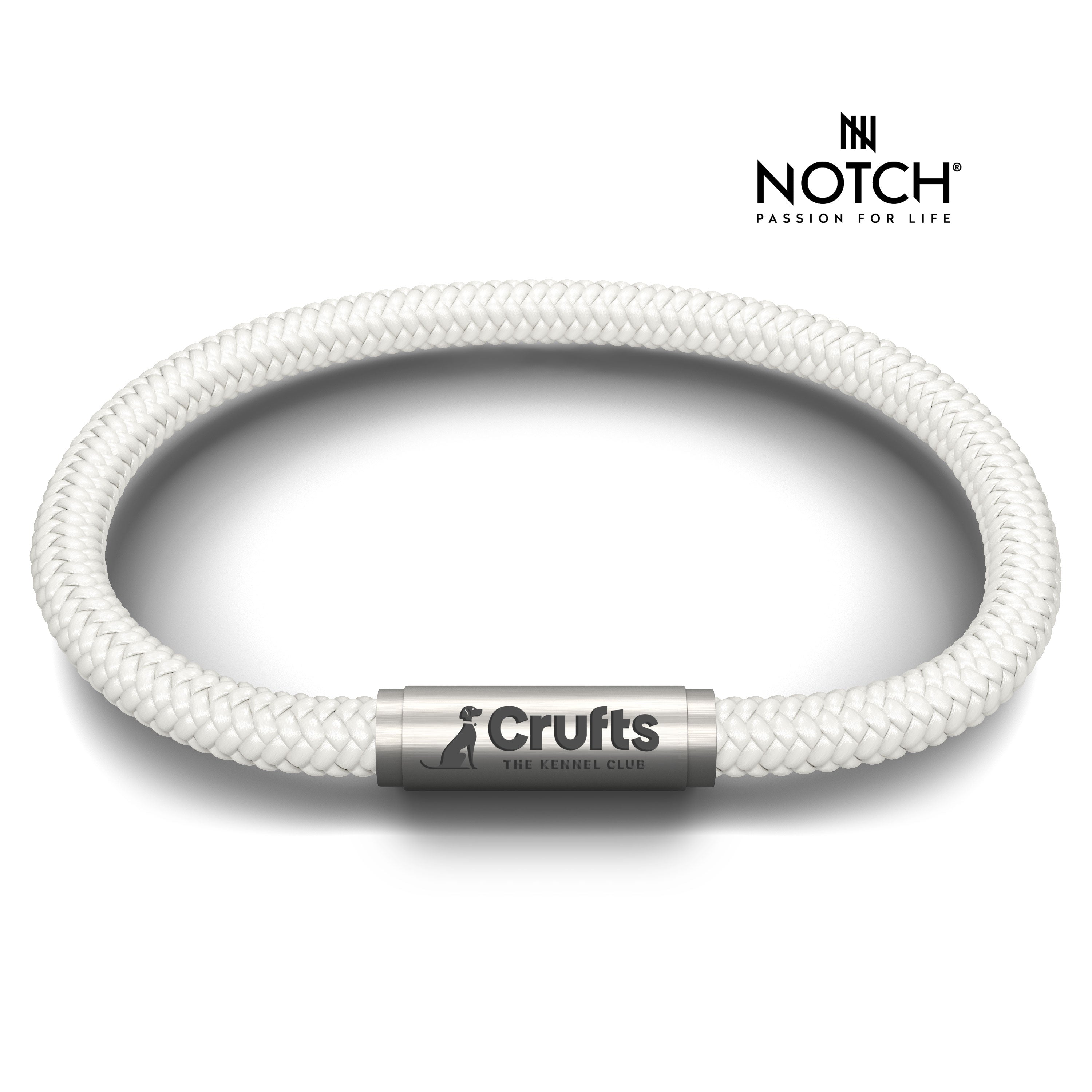 Crufts NOTCH Bracelet White with Steel Clasp